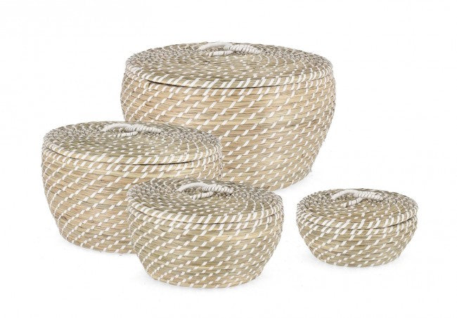 2x Cesta bomb bianco D.23x10h, D.30x15h, D.35x20h, D.41x23h