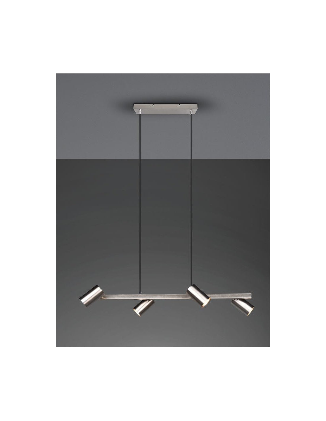 Sospensione 4 Faretti Spot GU10 Orientabili Marley Nichel Trio Lighting
