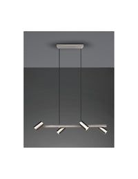 Sospensione 4 Faretti Spot GU10 Orientabili Marley Nichel Trio Lighting