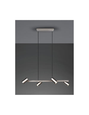 Sospensione 4 Faretti Spot GU10 Orientabili Marley Nichel Trio Lighting