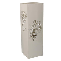 Metal umbrella stand with squared cream hot air balloon 15,5x15,5h49 cm
