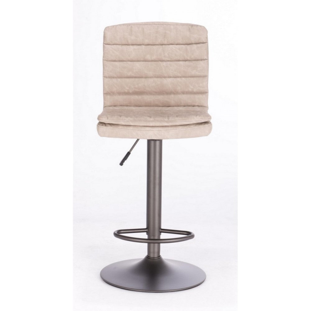 Sgabello bar Connor grigio chiaro in ecopelle vintage