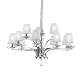 Lampadario a sospensione 12 luci bianco D 102 x H 58 cm