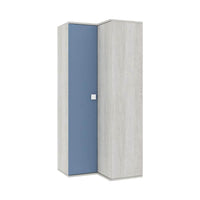 Armadio 98x96x223h angolare bianco consumato celeste