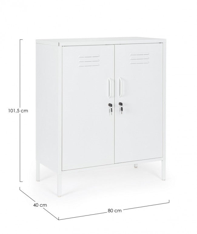 Credenza bianca 40x80x101,5h in acciaio