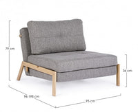 Divano letto 1p grigio 95x96x79 cm