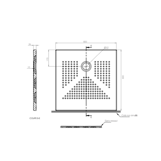 Piatto doccia quadrato 80x80 ceramica slim