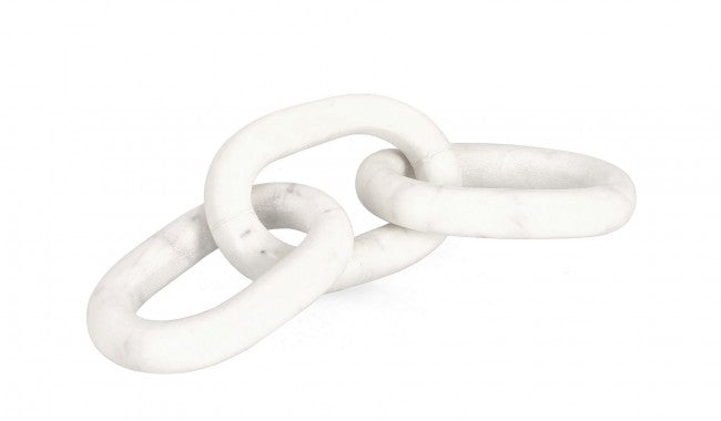 2x Decorazione Kandy catena 36,25x10x10h marmo bianco