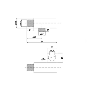 Presa d'acqua quadrata con supporto doccia