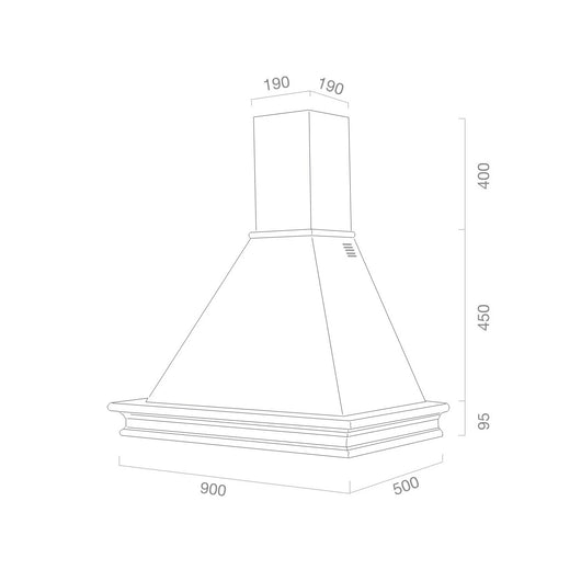 Cappa cucina rustica bianca RUSTICHELLA con cornice in legno intarsio cm 90