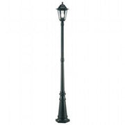Lampada da terra in alluminio pressofuso con diffusori in vetro trasparente, altezza max 200mm, potenza massima 100W nero