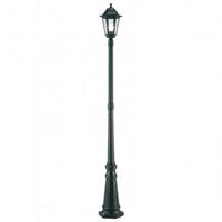 Lampada da terra in alluminio pressofuso con diffusori in vetro trasparente, altezza max 200mm, potenza massima 100W nero