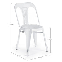Sedia in stile contemporaneo in acciaio Bianca MINNEAPOLIS 44x53x h83 cm