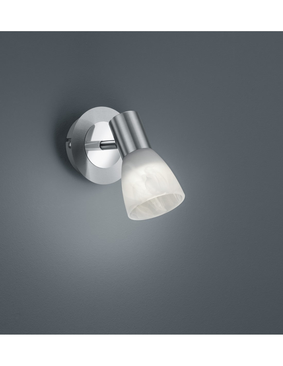 Faretto Spot Orientabile Levisto Nichel con Paralume Vetro Trio Lighting