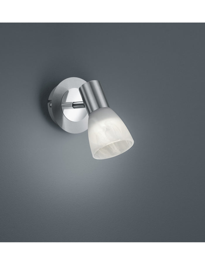 Faretto Spot Orientabile Levisto Nichel con Paralume Vetro Trio Lighting