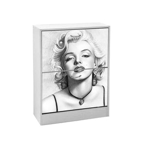 Scarpiera bianca design doppia ribalta cm 63 x 24 x 80 pop star