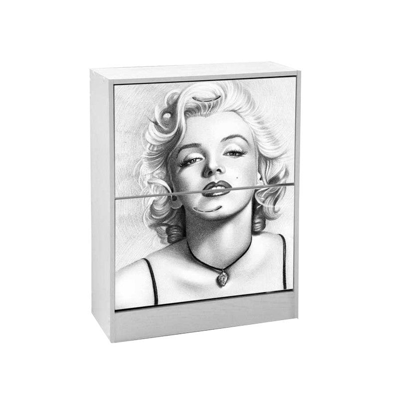 Scarpiera bianca design doppia ribalta cm 63 x 24 x 80 pop star