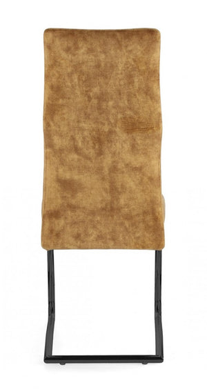 4x Sedia Thelma Velluto Giallo