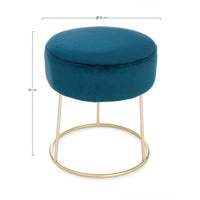 Pouf in velluto Blu CLARISSA diametro 35x h40 cm