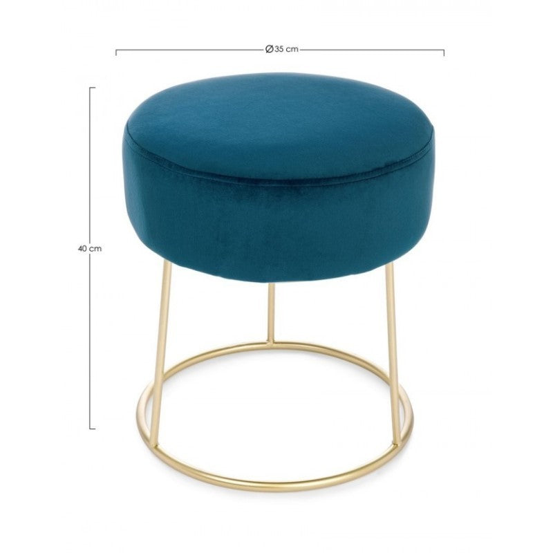 Pouf in velluto Blu CLARISSA diametro 35x h40 cm