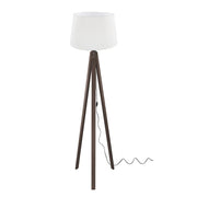 Lampada da terra 134,5x45 cm con paralume bianco