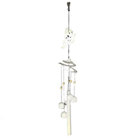 Campanello metallo con rana bianco cm 10x10h61