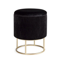 Sgabello con struttura metallo oro contenitore nero