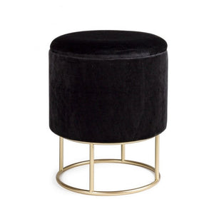 Sgabello con struttura metallo oro contenitore nero