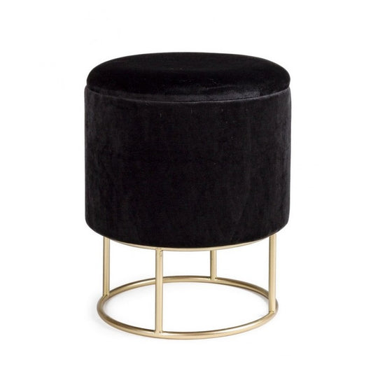 Sgabello con struttura metallo oro contenitore nero