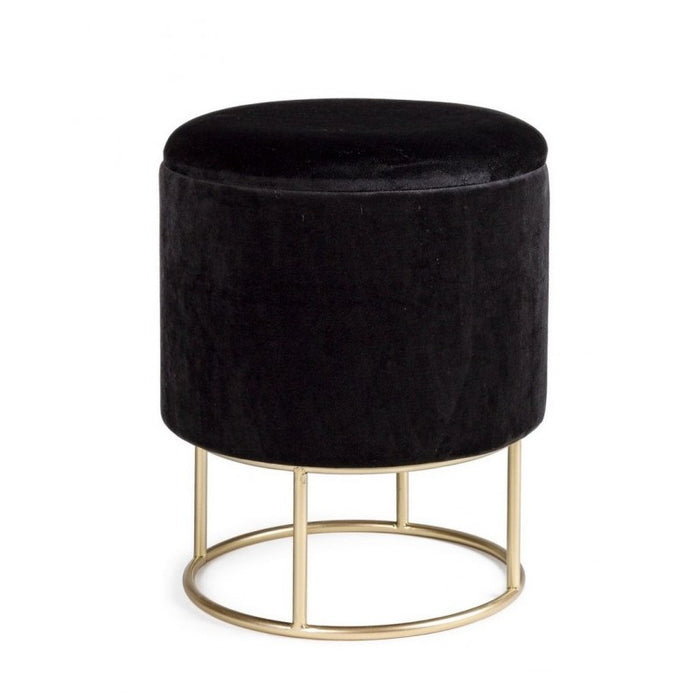 Sgabello con struttura metallo oro contenitore nero