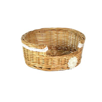 Portapiatti lorraine c/pizzo e fiore bianco cm25x25x10h6