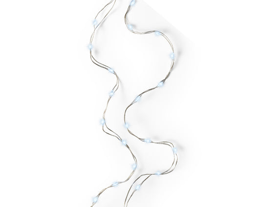 Micro luci LED fisse 195 cm, 40 Led argento