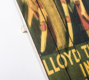 Stampa su legno con tela multicolor 60x100 cm