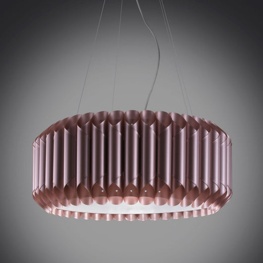 Sospensione 5 Luci Pink Metal in Metallo Cromato Cm. 60 x 13h