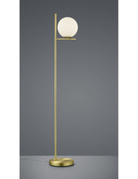 Piantana Sfera Vetro Bianco Ottone H150 cm Pure Trio Lighting