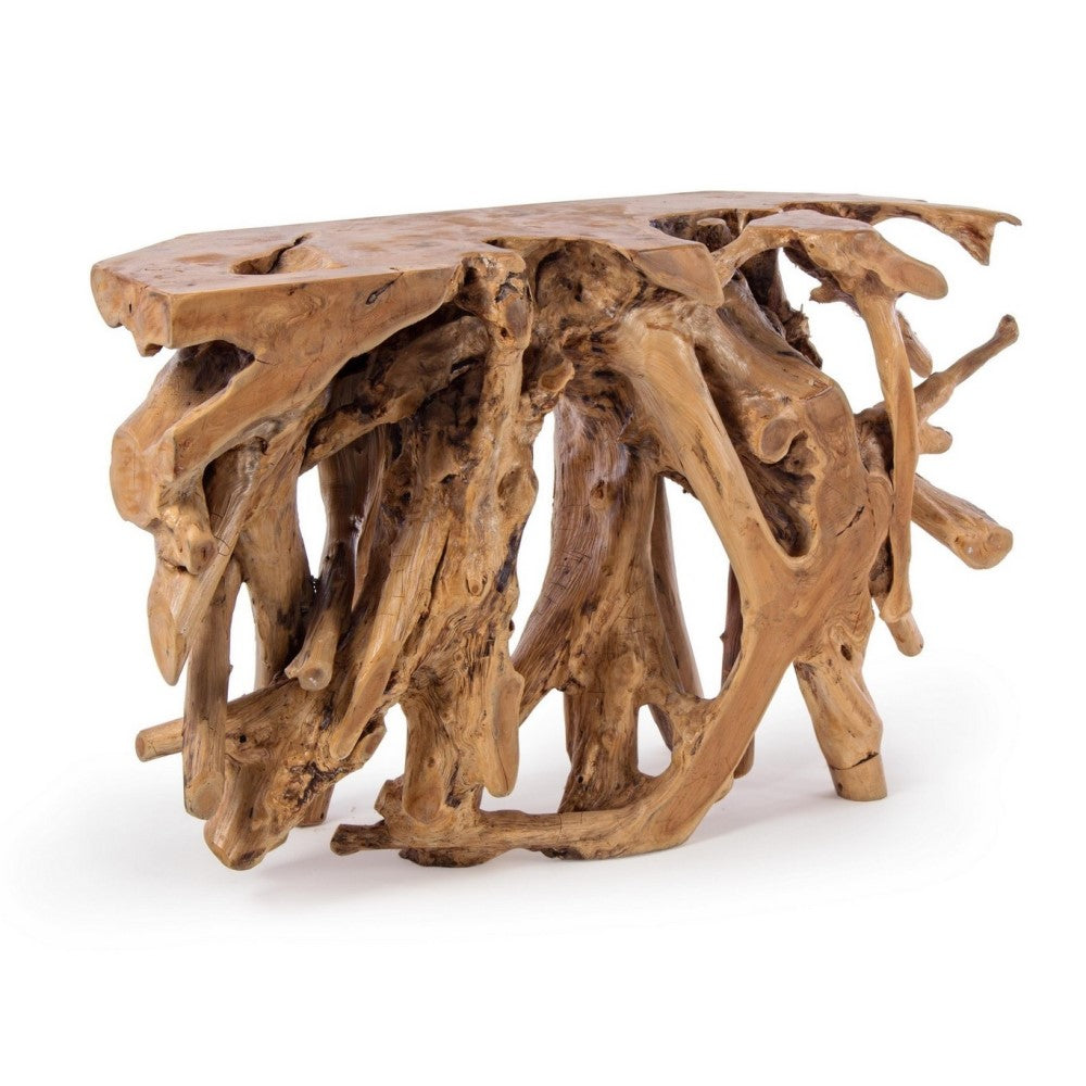 Consolle in legno di radice di Teak