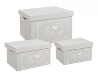 Scatola lovers rett grigio 30x19x16h, 36x25x20h, 42x31x24h