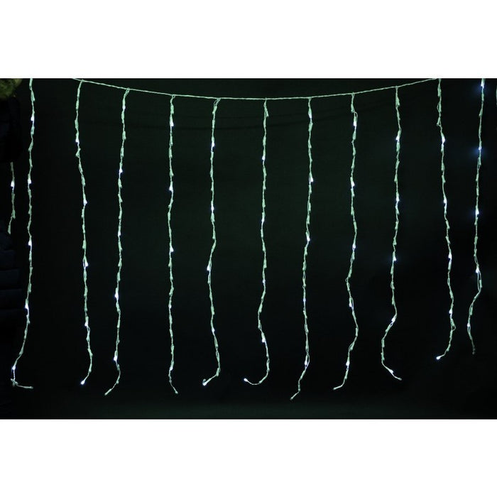 Tenda 144 LED Bianco Caldo effetto pioggia 300x 90 cm
