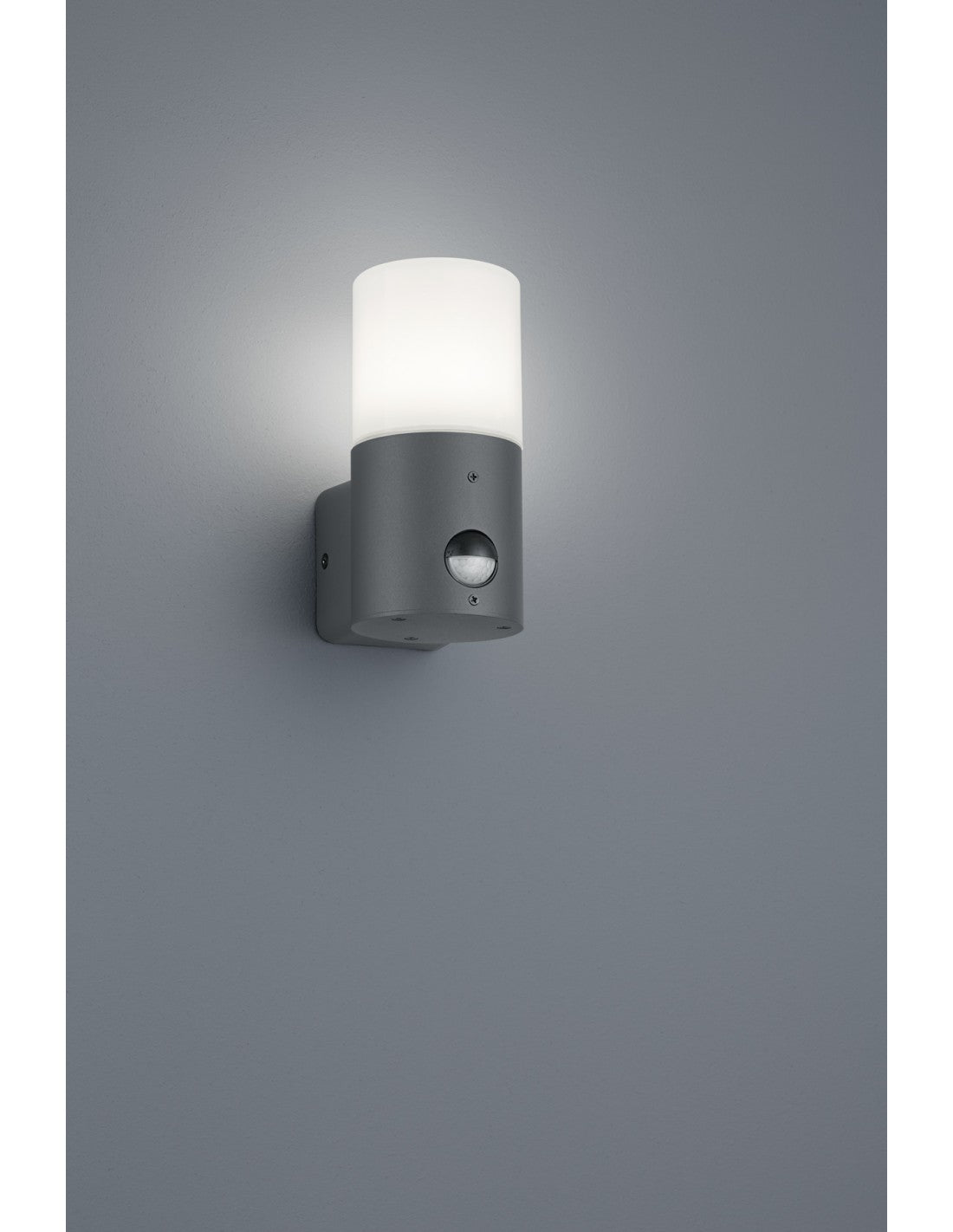 Applique Hoosic 1xE27 Antracite Con Sensore Movimento H17 cm IP44 Trio Lighting