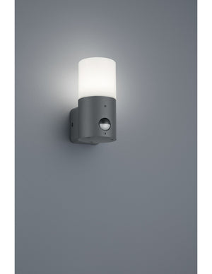 Applique Hoosic 1xE27 Antracite Con Sensore Movimento H17 cm IP44 Trio Lighting