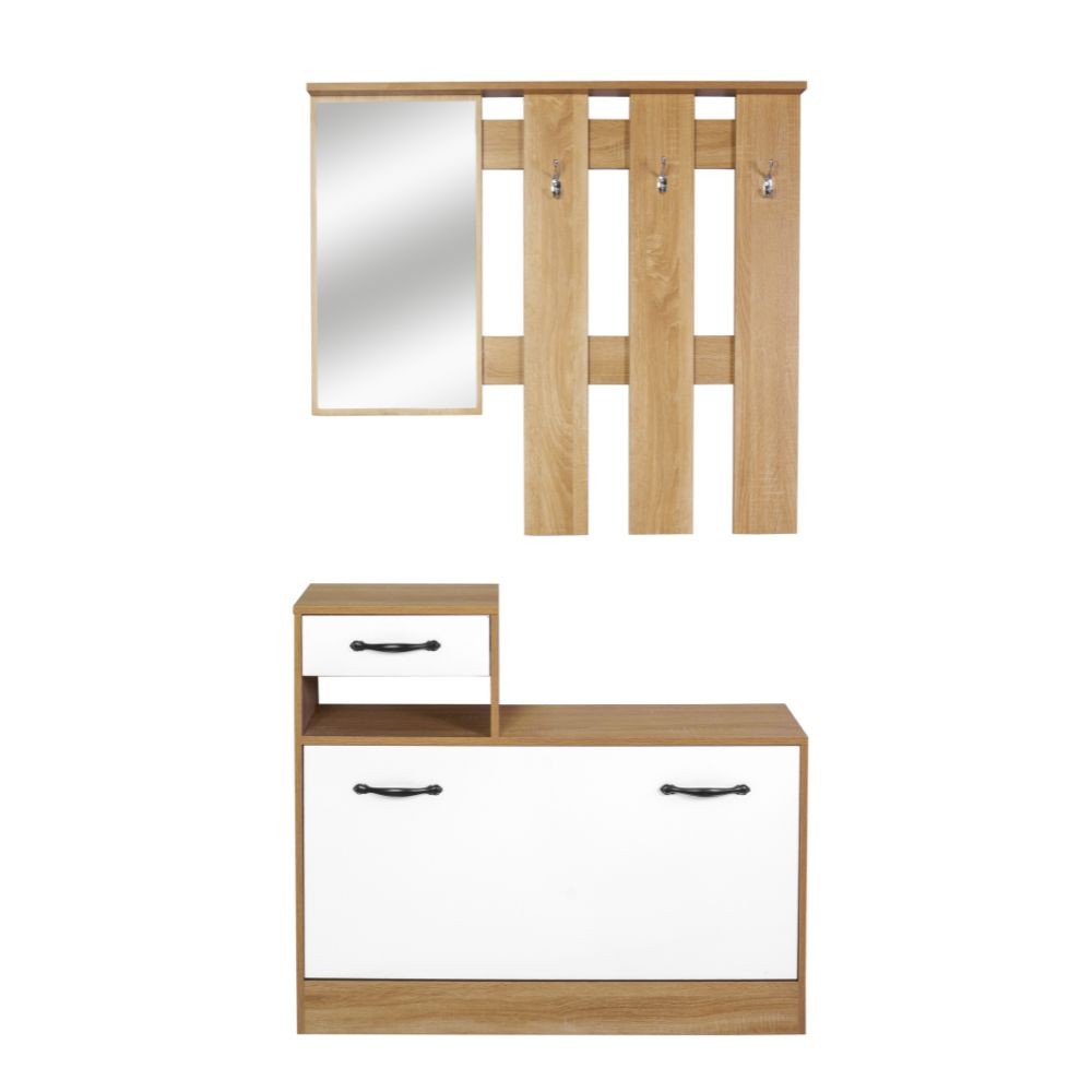 Mobile ingresso bianco lucido 100x180x25 cm