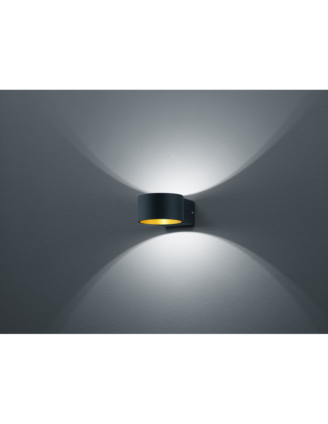 Applique Lacapo Nero e Oro Led Doppia Luce Trio Lighting