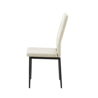 4X Sedia da pranzo Adara in tessuto beige H89xL63.5xP44