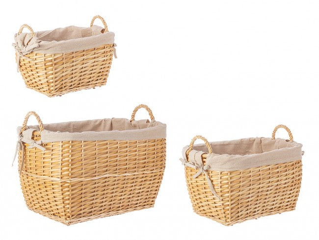 Set di ceste beige 32x28x21h, 41x33x26h, 52x40x32h