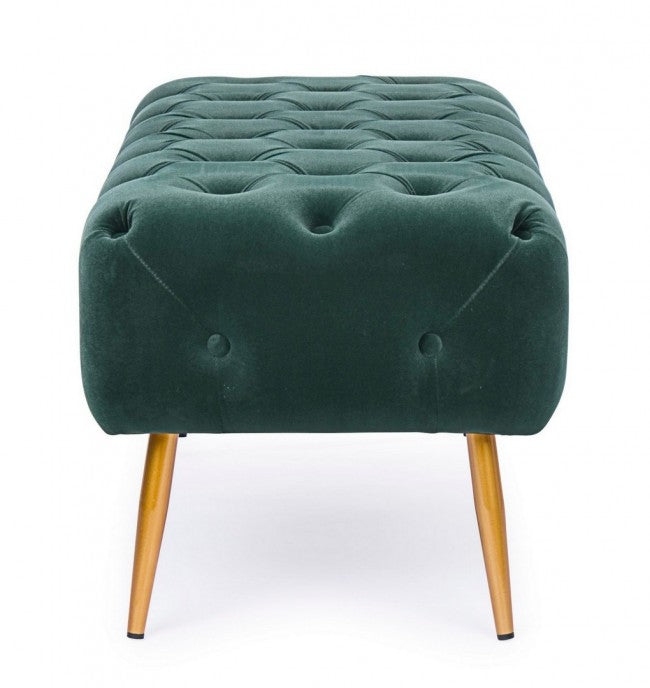 Panca Giacinta effetto velluto verde 103x46x40h cm