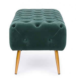 Panca Giacinta effetto velluto verde 103x46x40h cm