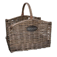 Cesto portalegna wood 1-2 sbiancato cm 50x39h31/36/53