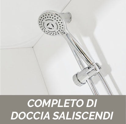Cabina doccia multifunzione 1 anta scorrevole 1 fissa 80x120 cm