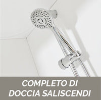 Cabina doccia multifunzione 1 anta scorrevole 1 fissa 80x120 cm