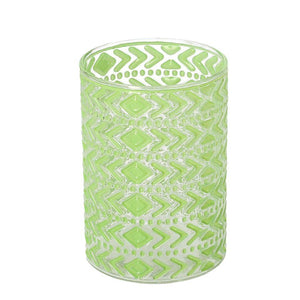 Portacandele vetro verde tondo 1p cmø11,5h16,5